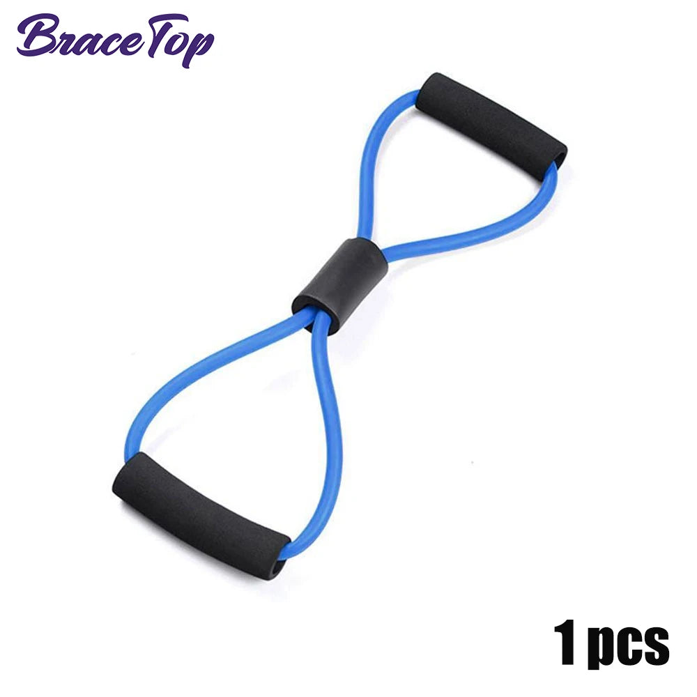 BraceTop Yoga Gym Fitness Resistance 8 Word Chest Expander Rope Workout Muscle Trainning Rubber Elastic Bands for Sport Exercise