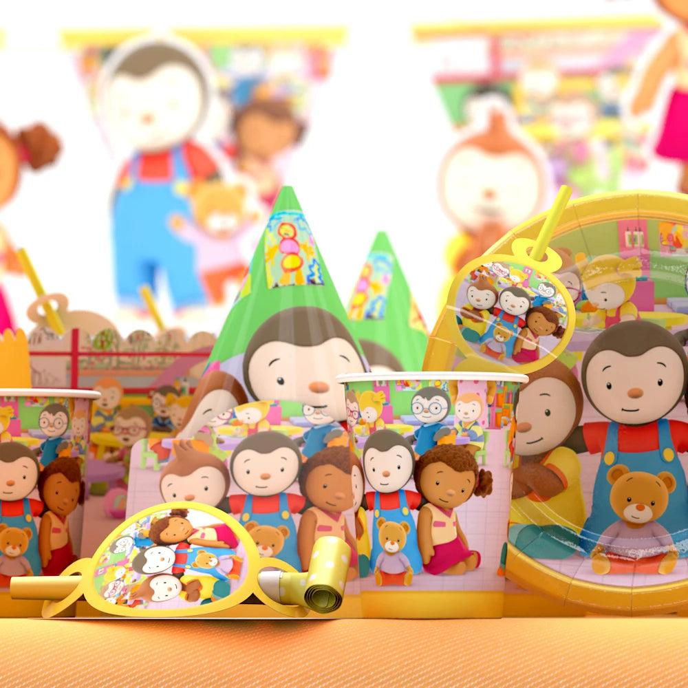 T'choupi Birthday Party Decoration Cartoon Baby Shower Party Supplies Tableware Sets Happy Birthday Cake Topper Birthday Hat