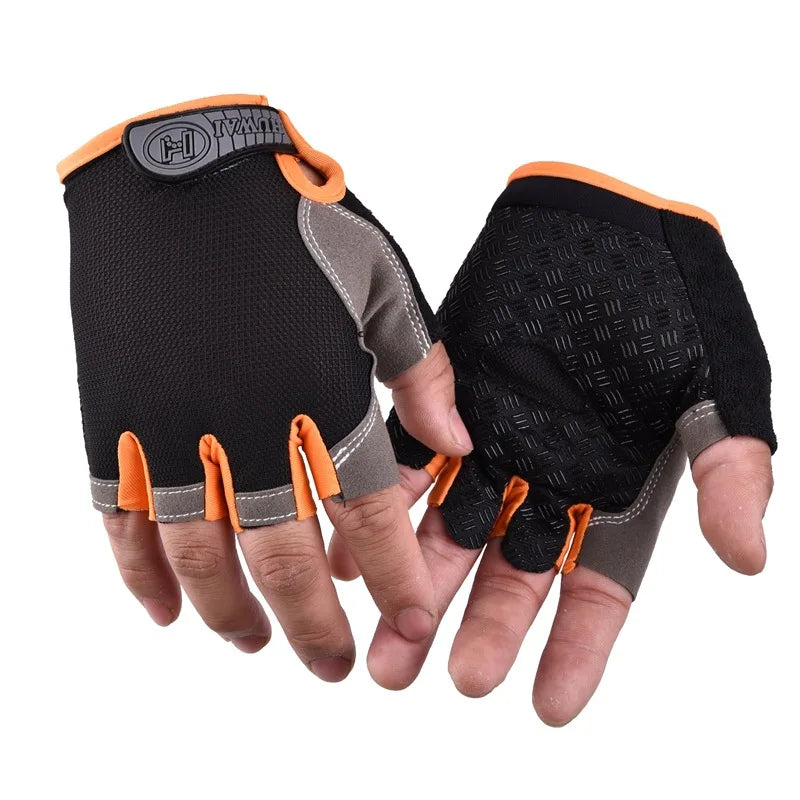 Unisex Half Finger Gloves Cycling Breathable Anti-slip MTB Outdoor Road Bike Gel Biking Gloves Summer Gym Sport Training Gloves