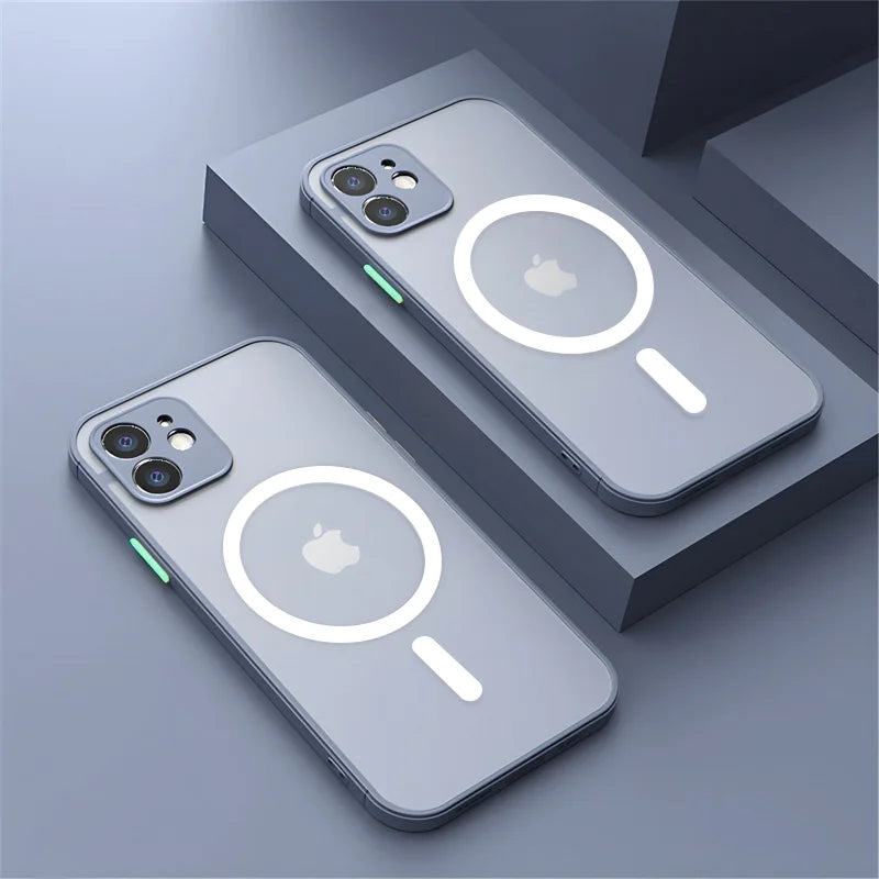 Luxury Matte For Magsafe Case For Apple iPhone 15 14 13 12 11 Pro Max Plus Magnetic Wireless Charging Soft Protection Accessorie