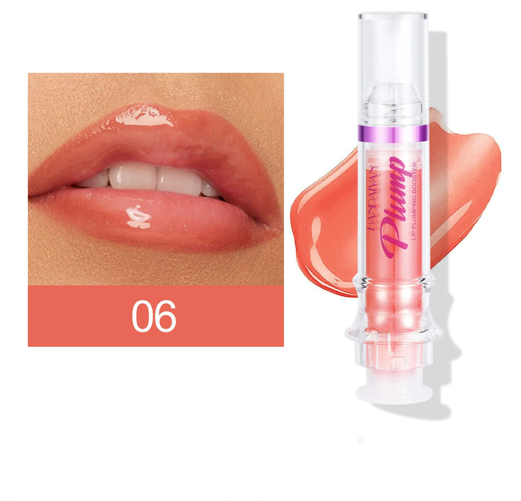 HANDAYAN 6 Color Lip Plumper Gloss Moisturizing Honey Oil Enhancer Transparent Shine Booster Makeup Beauty