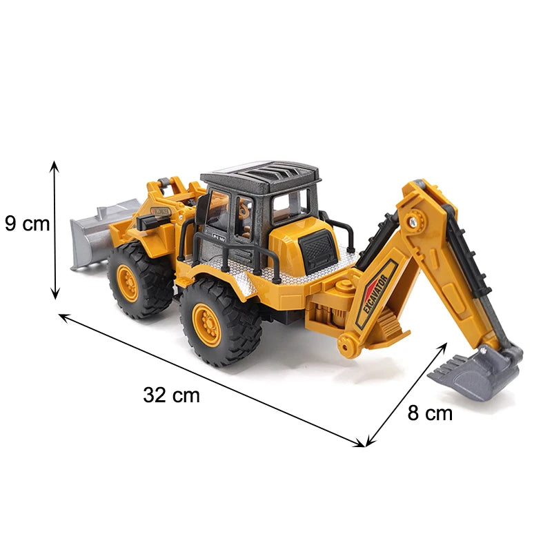 Engineering Diecast Inertial Driving Toys for Boys Alloy Tractor Excavator Bulldozer Kids Truck Children Vehicle Model Gift