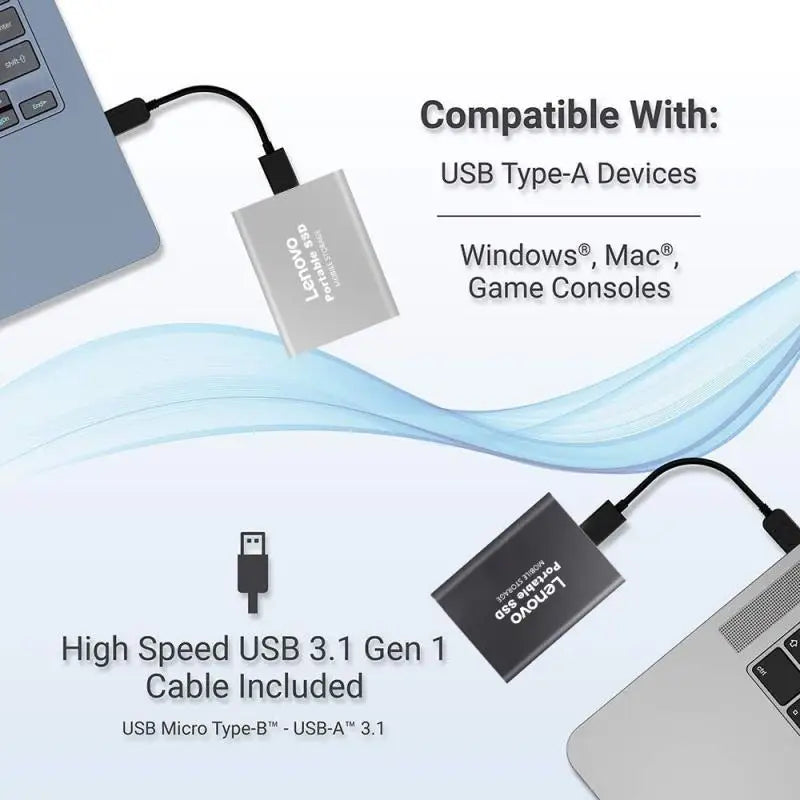 Lenovo External Hard Drive Portable SSD 1TB 2TB External Mobile Hard Disk 32TB USB 3.1/Type-C Solid State Disks For Laptops MAC