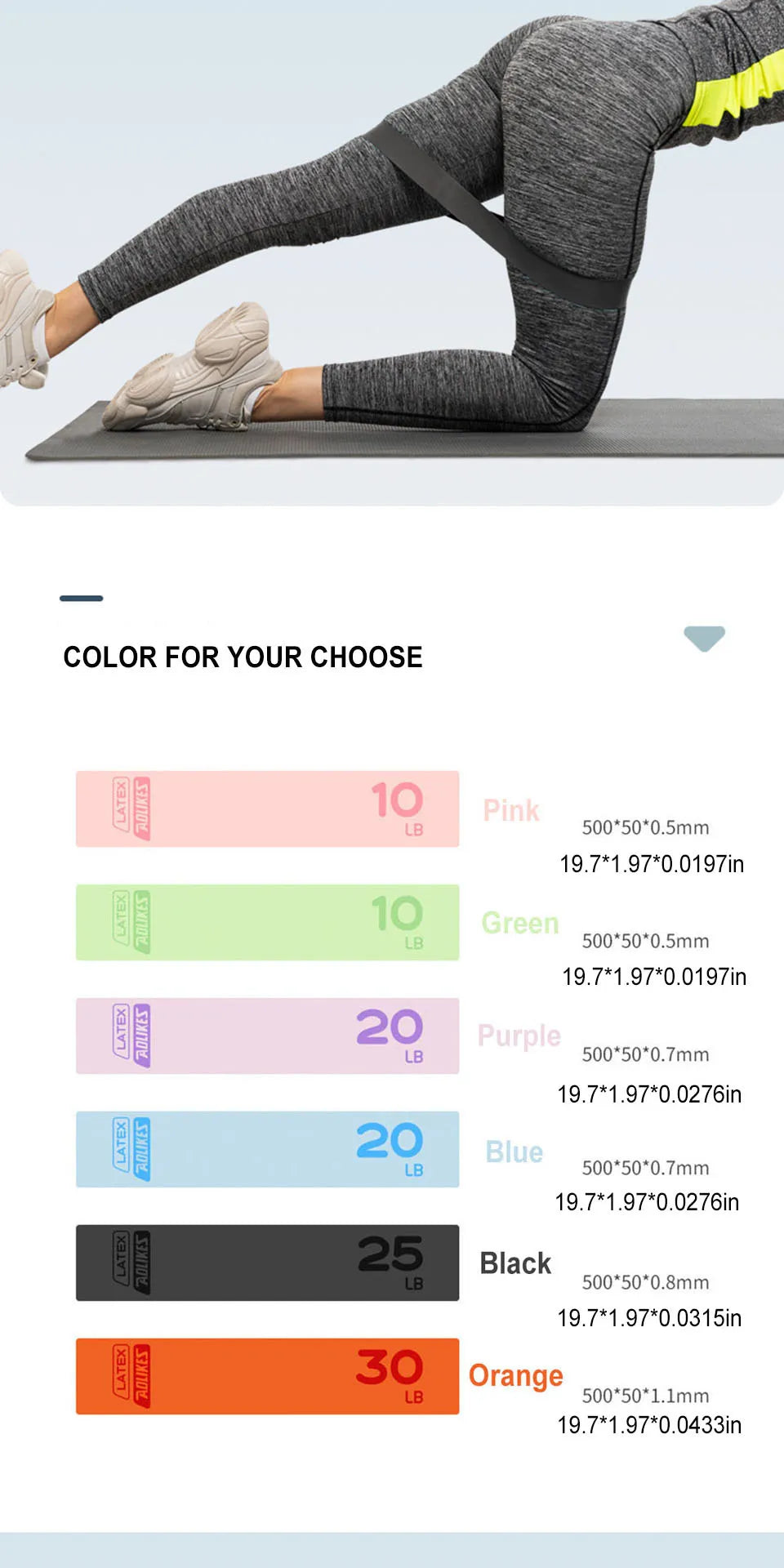 AOLIKES 1PCS Fitness Elastic Resistance Bands Home training yoga sport resistance bands Stretching Pilates Crossfit Workout Gym