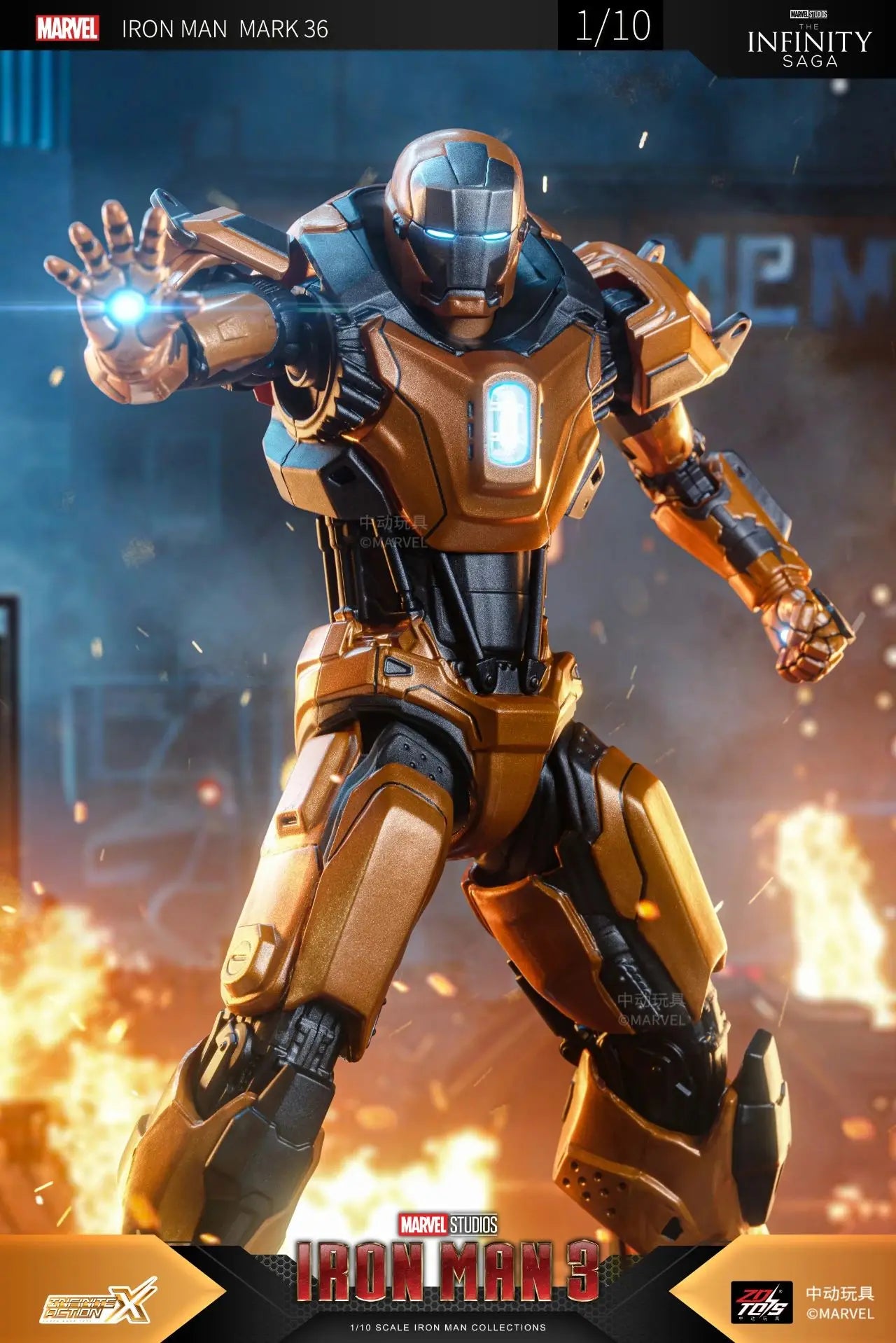 1:10 ZD Toys Iron Man MK25 Striker MK26 Gamma MK36 Peacemaker MK40 MK2 War Machine MK15 Sneaky Action Figure Collections Gift