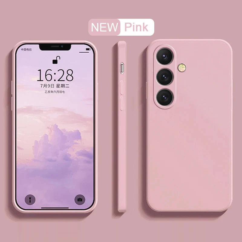 Delicate Liquid Silicone Camera Lens Protector Phone Cases For S23 S24 FE For Samsung Galaxy  S23 S24 S25 UItra Plus soft Cover