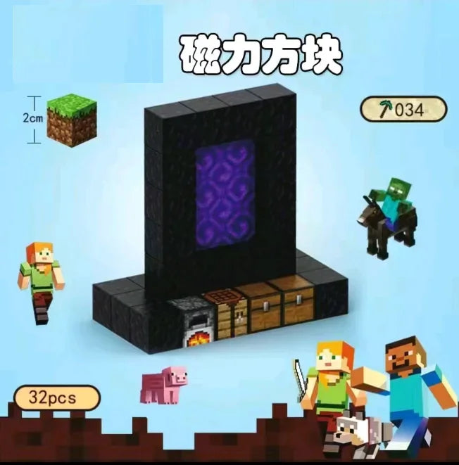 Magnetic Building Blocks Mine World Cube Magnet World Set for Kid Age 3+ DIY Model Children Stem Best Montessori Sensory Toy