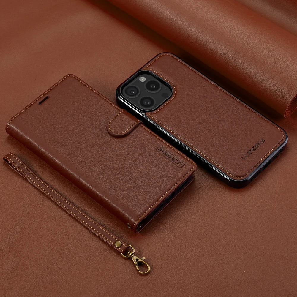 2in1 Removable Flip Leather Wallet Case Magnetic Phone Cover For iPhone 17 Air 15 Pro Max 14 Plus 16 13 12 11 SE 2022 Cards Solt