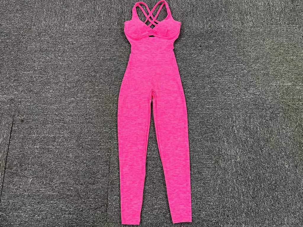 Sporty Jumpsuit Women Sportwear 2025 Workout Yoga Clothes Push Up Gym Set Women Sportswear Sport Outfit Fitness Overalls Black