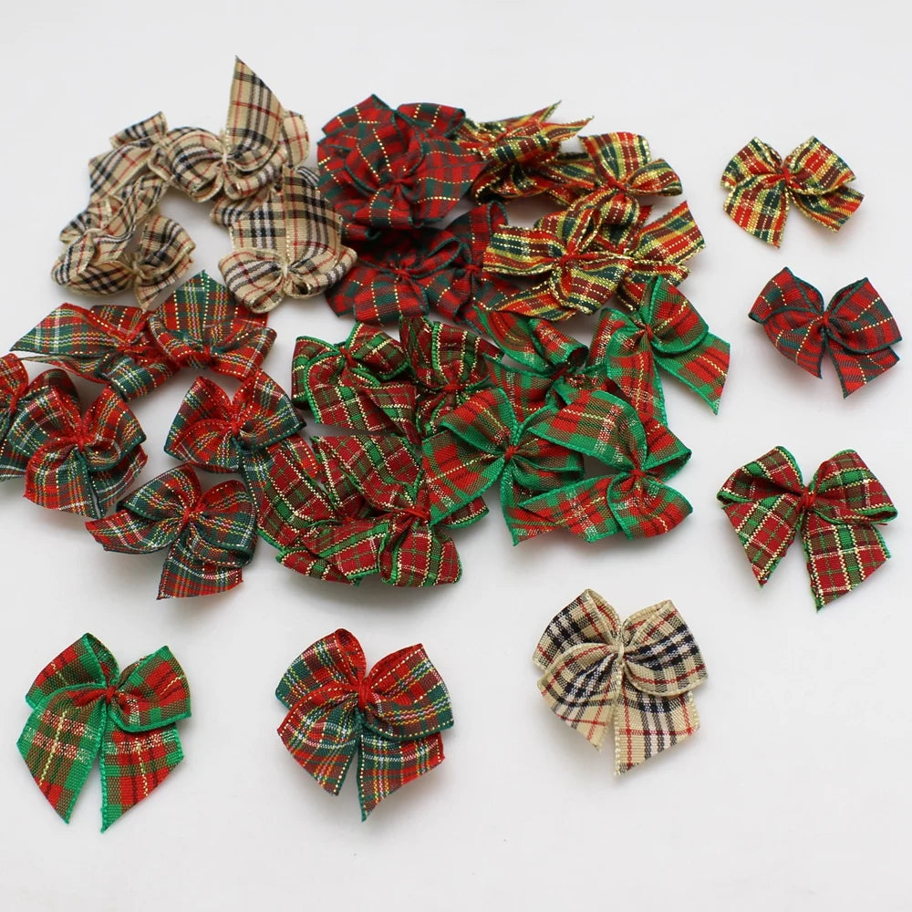 30Pcs Hand Satin Ribbon Bows Craft Supplie Wedding Party Decor Gift Packing Bowknots Sewing Headwear for Crafts DIY Christmas