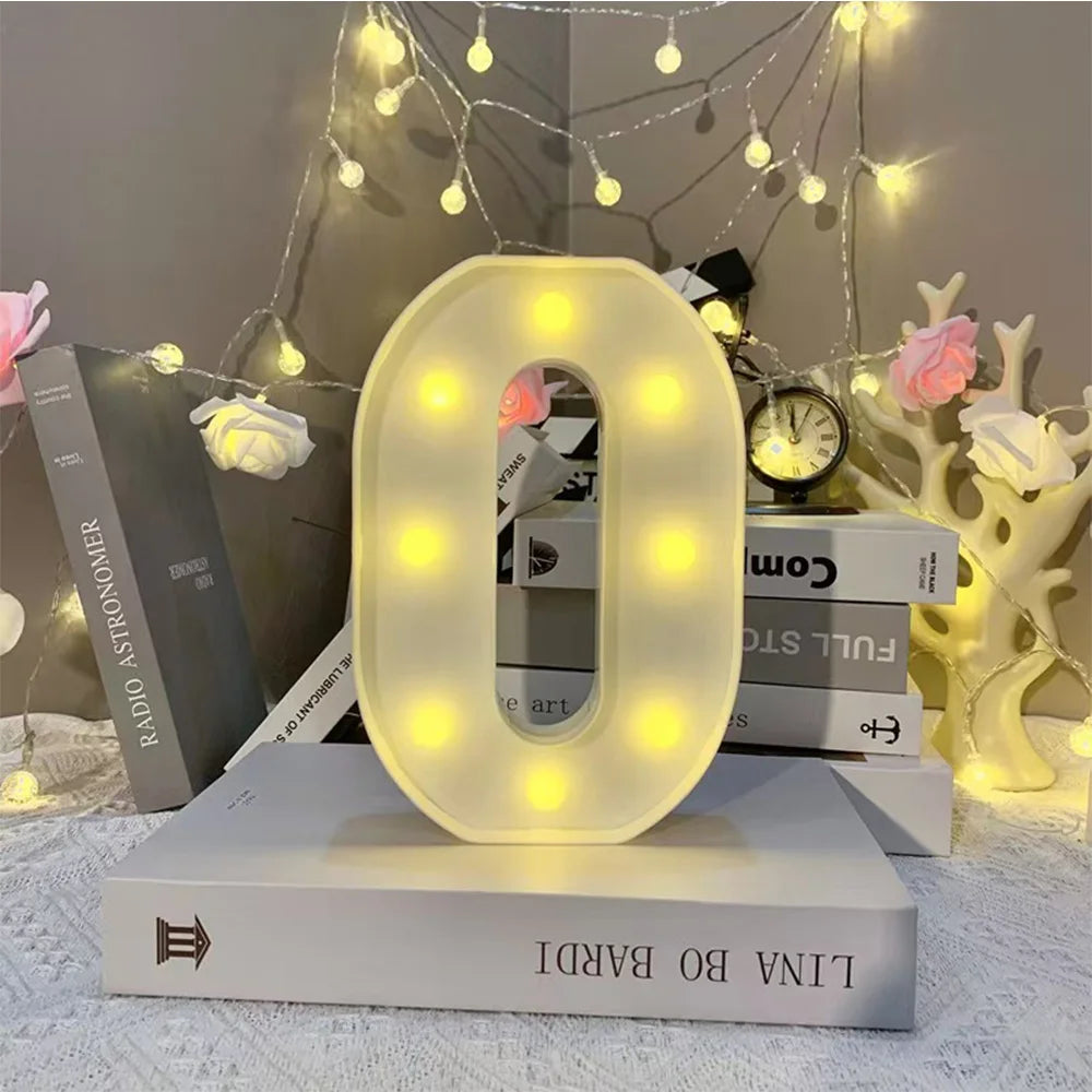 16cm LED Letter Light, Luminous Letter And Number Night Light, Suitable For Home, Bar, Wedding, Birthday Party Decoration