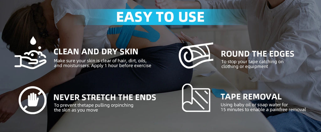 2 Rolls OK TAPE Updated Kinesiology Tape, New Packaging 5cm x 5m, 25cm Precut 20 Strips, Cotton Elastic Athletic Tape Latex Free