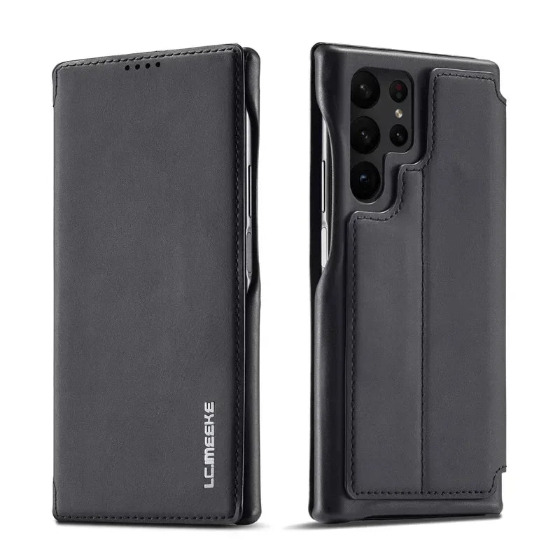 Flip Leather Phone Case For Samsung Galaxy S25 S24 S23 Ultra S22 Plus S21 FE S20 Card Slot Stand Wallet Protect Cover