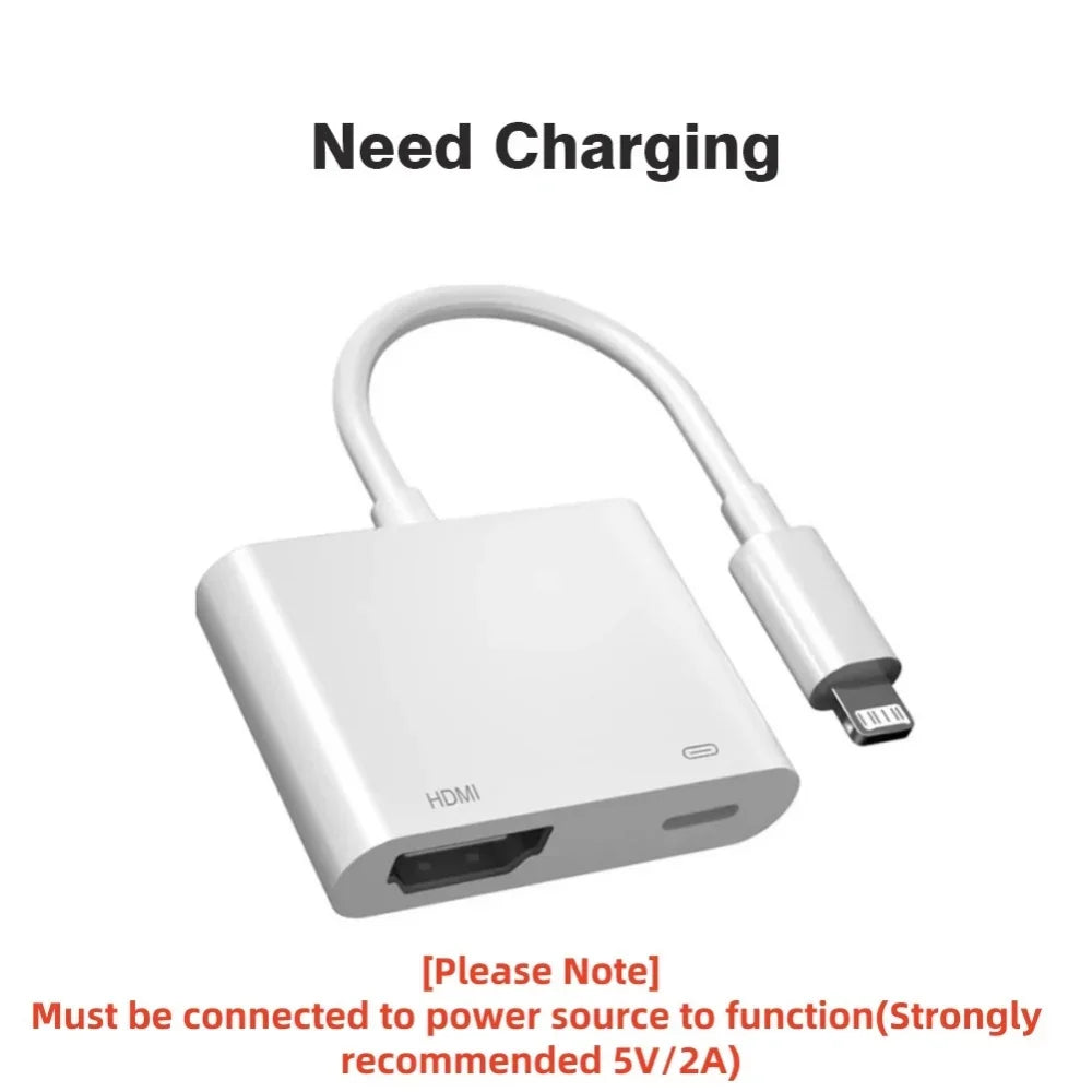 HD 1080P Phone To HDMI-Compatible Projection Cable Adapter Audio Sync Screen Connector For Lightning To HDMI-Compatible Adapter