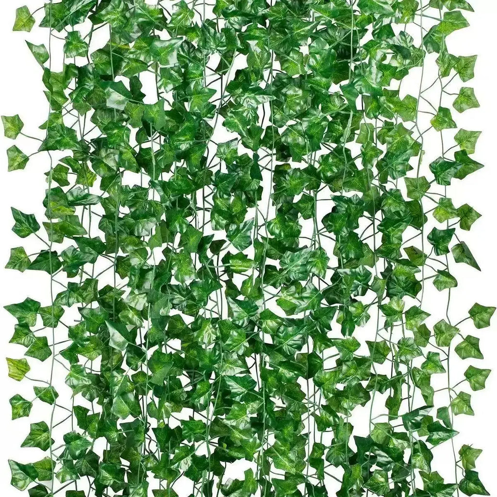 2.1M Green Ivy Leaf Hanging Vine Artificial Garland Silk Wall Plant Home Garden Decoration Wedding Party DIY Fake Wreath Leaves