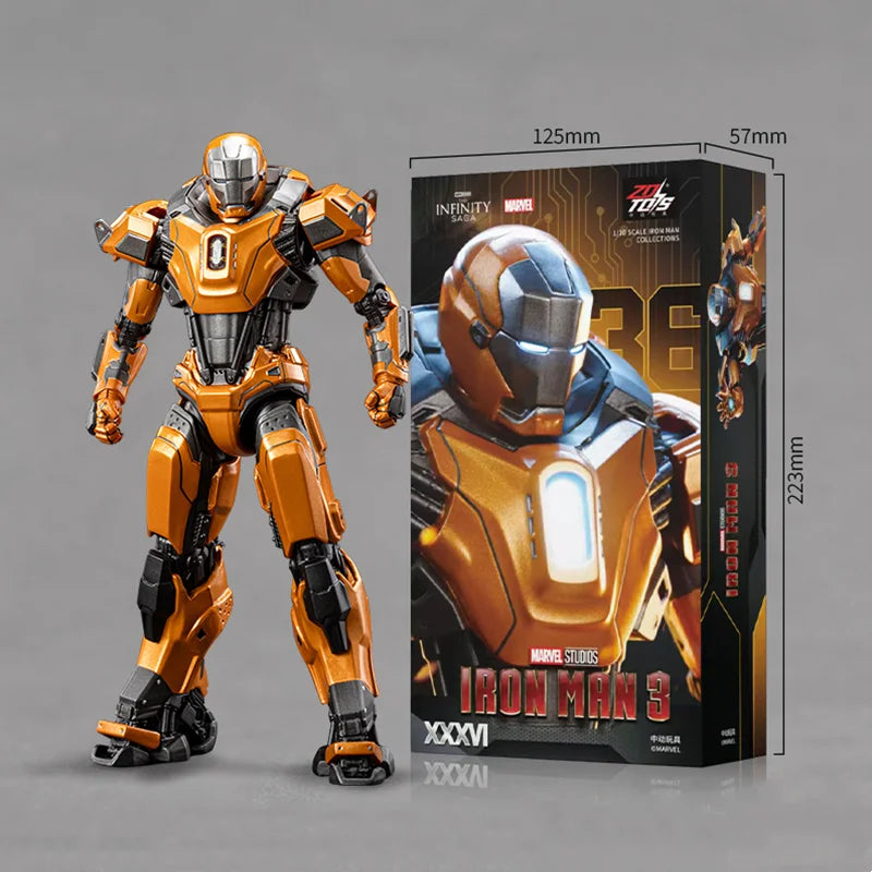 1:10 ZD Toys Iron Man MK25 Striker MK26 Gamma MK36 Peacemaker MK40 MK2 War Machine MK15 Sneaky Action Figure Collections Gift