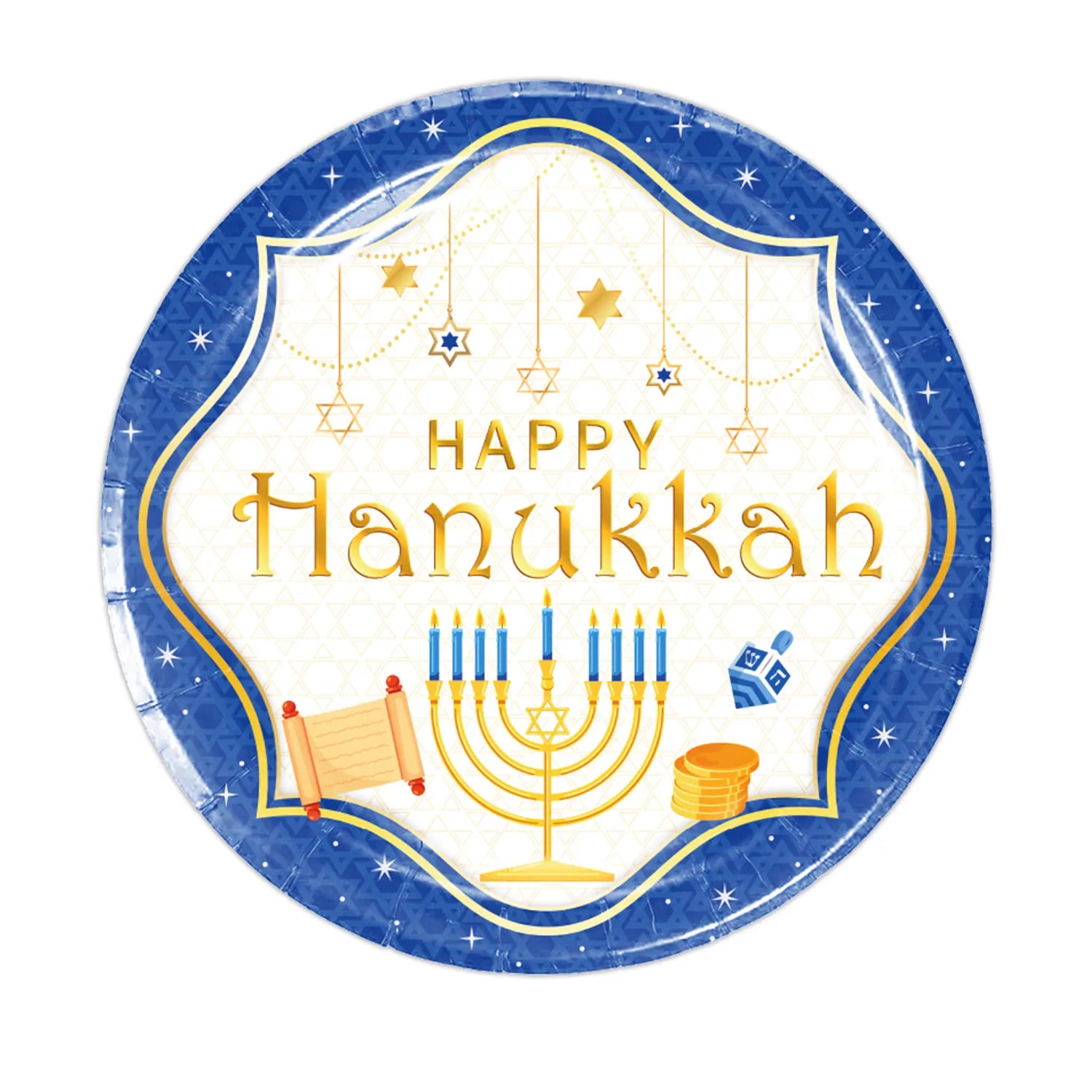 Jewish Hanukkah Balloon Banner Supplies Chanukah Disposable Tableware Cup Plate Napkins Happy Chanukah Festival Party Decoration