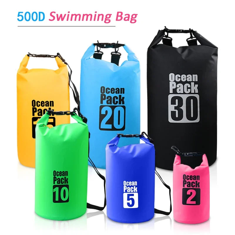 Waterproof PVC Dry Bag for Women Men 2L/5L/10L/15L/20L/30L Outdoor Sport Storage Bag for Kayaking, Boating, Fishing, Swimming