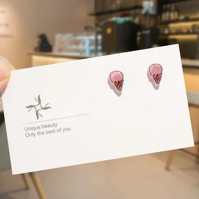 Round Magnetic Non-Piercing Clips on Stud Earrings Cute Fruit Series Stainless Steel Ear Stud Fashion Jewelry Sweet Girls 1 Pair