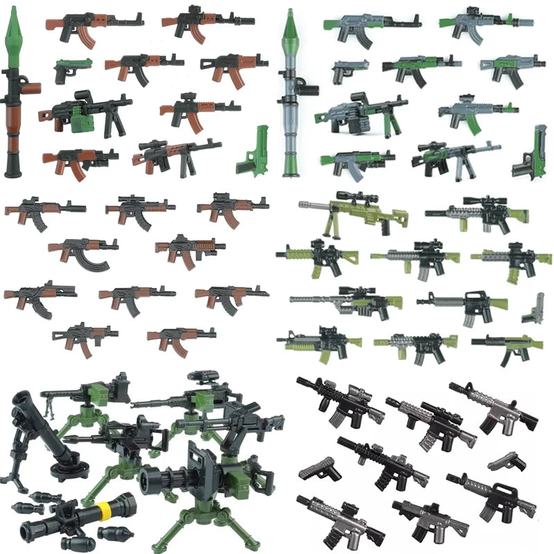 Military Army Figures Building Blocks SWAT Ghost Commando Special Forces Soldier Weapons Gun Hat Shield Belt AK Mini Bricks Toy