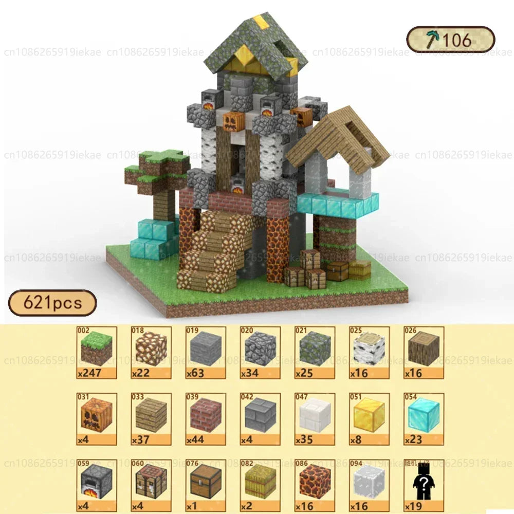 Magnetic Building Blocks Mine World Montessori Educational STEM Sensory Toy for Magnet Cube Kids Boys Girls Ages 3+ DIY Toy Gift