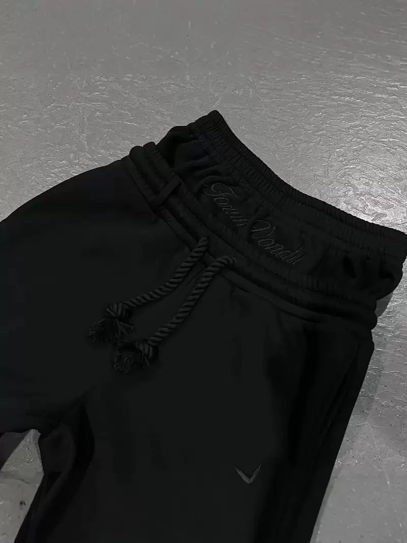 American Style Personalized Double Waisted Solid Casual Pants Sporty Popular Embroidery Sport Loose Men Women Couple Sweatpants