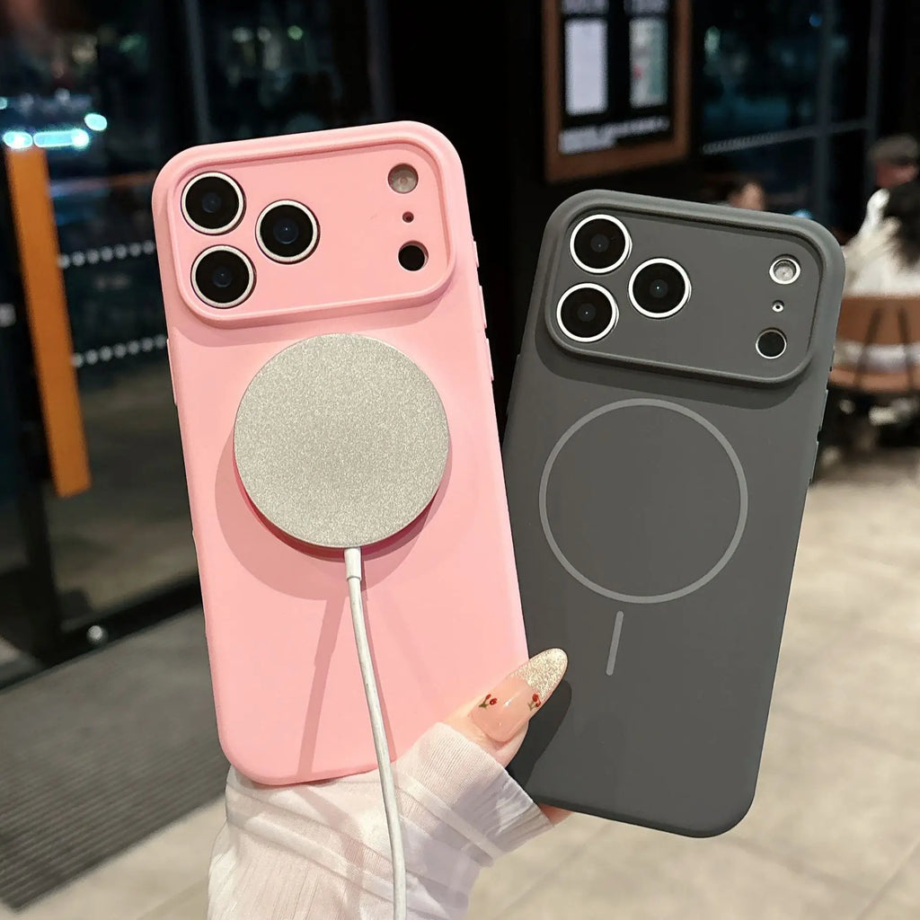 Liquid Silicone Phone Case For Magsafe For iPhone 17 16 15 14 13 Pro Max Air Plus Cases Magnetic Wireless Charging Soft Cover