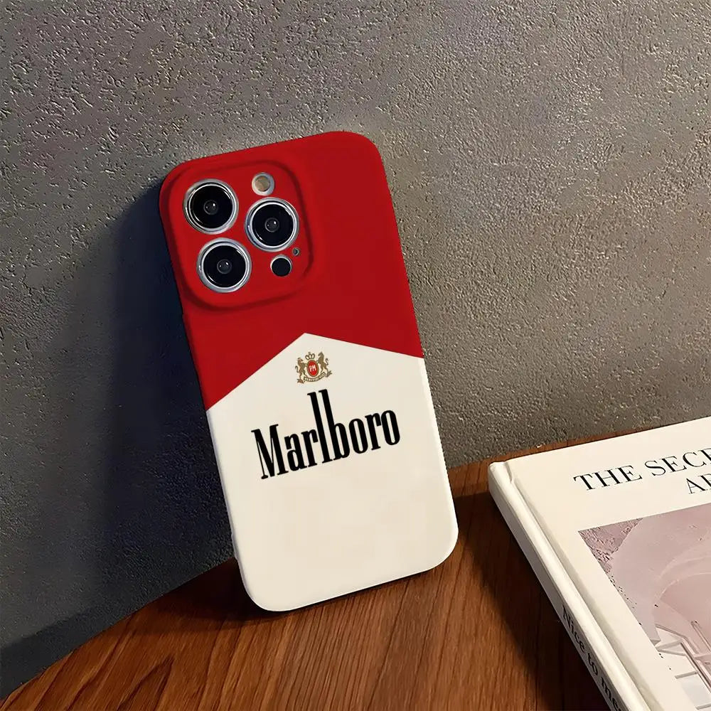 Cigarette-M-MarlboroeS Phone Case For IPhone 16Promax 16 15 14 13 12 11 Pro Max Plus Mini Film Soft Personalized Cover