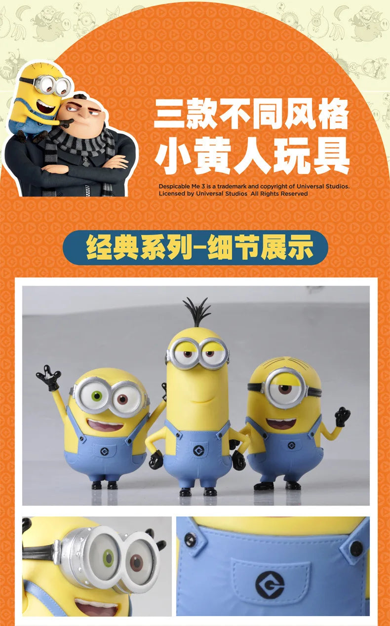Authentic Full Series Toys Set Miniones Kevin Bob Gru 3d Eye Despicable Miniones With Action Figures Toys For Kids Gifts