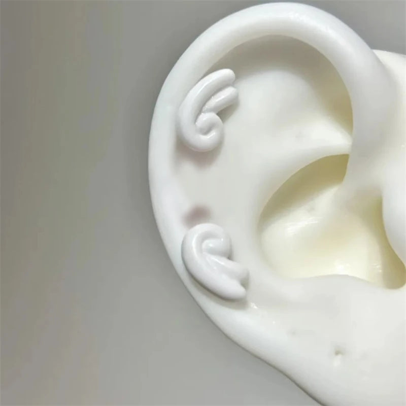 Sweet Angel's Wings Stainless Steel Ear Bone Nail Cute Acrylic Love Heart Cross Earrings for Women Body Puncture Accessories