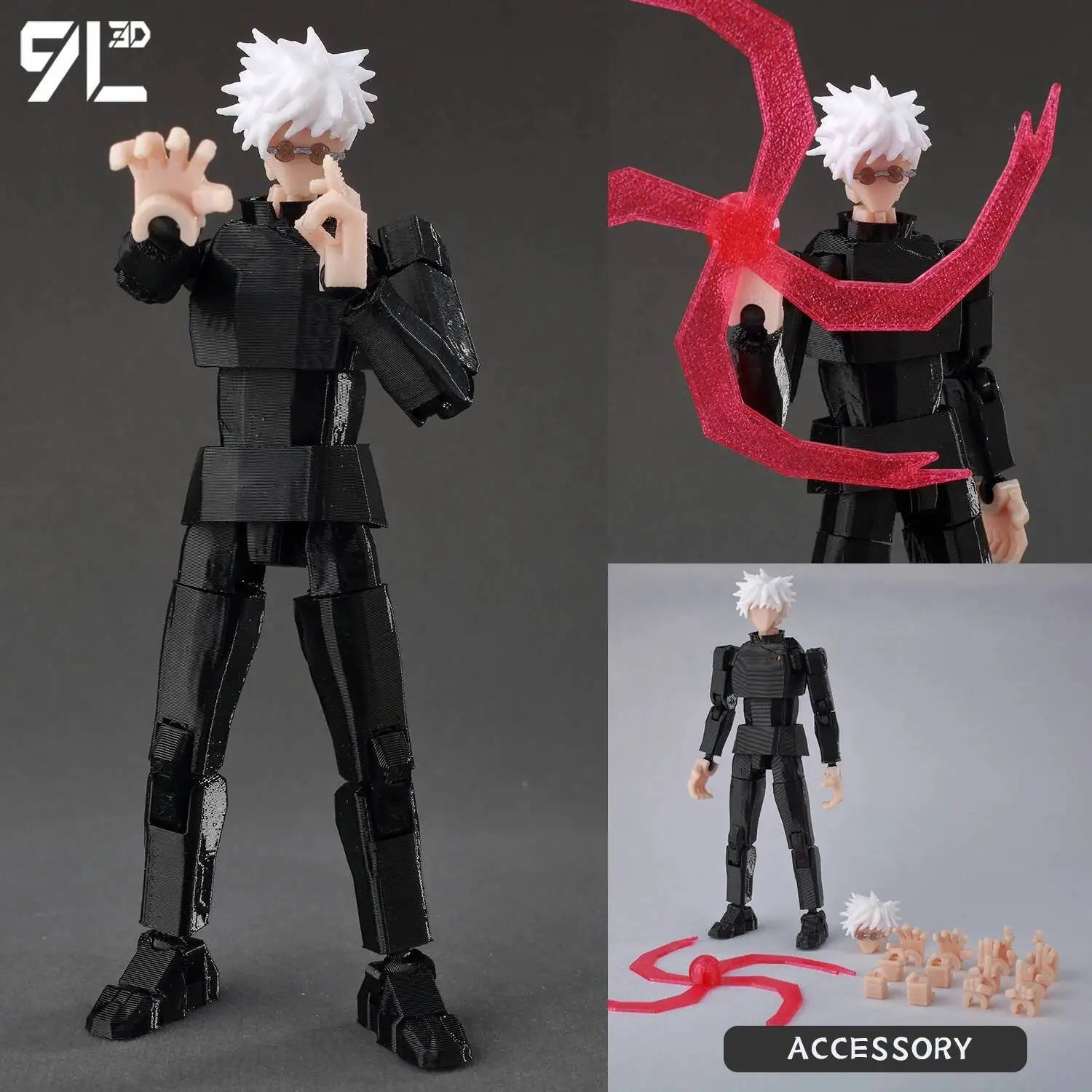 9L3D Printed Anime Jujutsu Kaisen Sukuna Yuji Yuta Satoru Gojo Lucky Dummy 13 Movable Shapeshift Action Figures Mannequin Toys