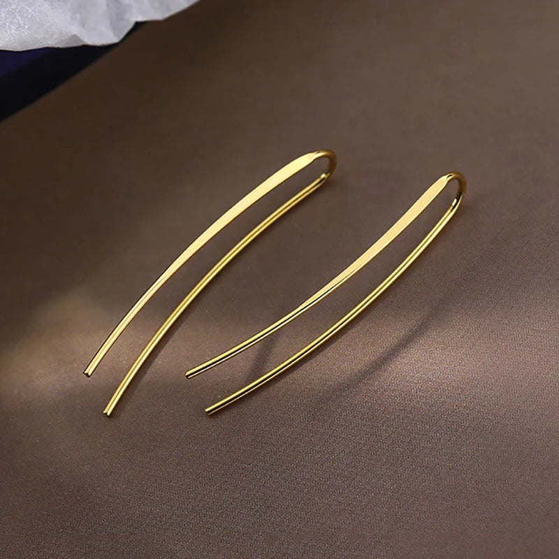 Foxanry Minimalist Lines Geometric Earrings For Women Girls New Fashion Creative Elegant Prevent Allergy Ear Needle Jewelry Gift