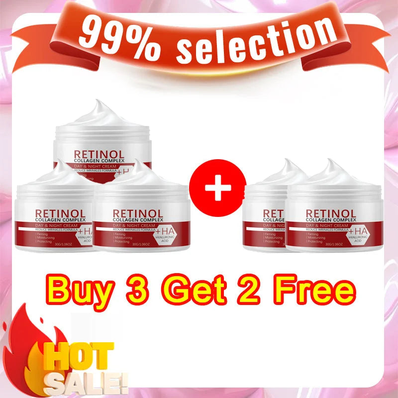 Face Body Whitening Cream Retinol Collagen Hyaluronic Acid 3in1 Remove Dark Spots Eliminate Melanin Dispel Acne Lighten The Skin