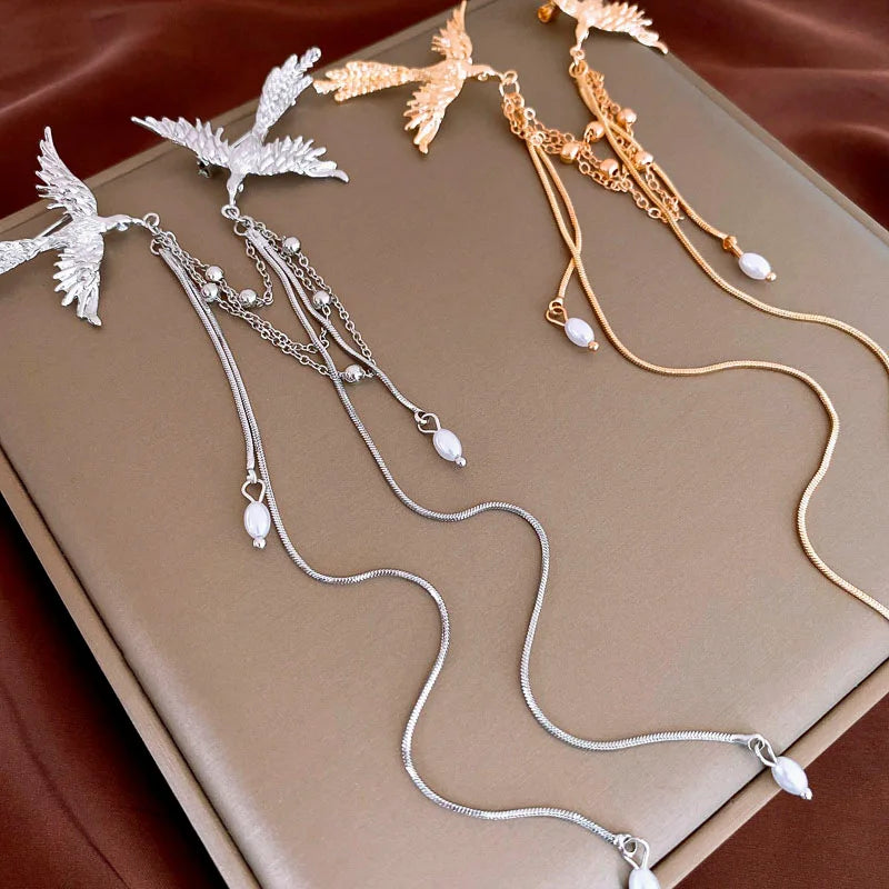 Fire Phoenix Phoenix Brooch Pins Delicate Long Fringe Brooches for Women Men Animal Bird Corsage Clothes Bags Party Accessories