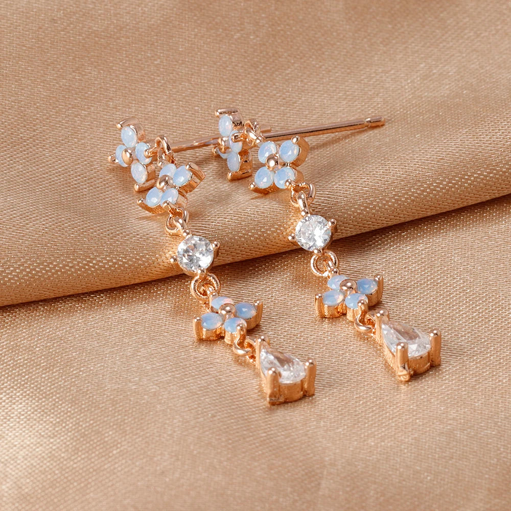 New Arrival Korean Trendy Stainless Steel Fresh Lovely Sweet Flower Stud Earrings For Women 2023 Fashion Jewelry