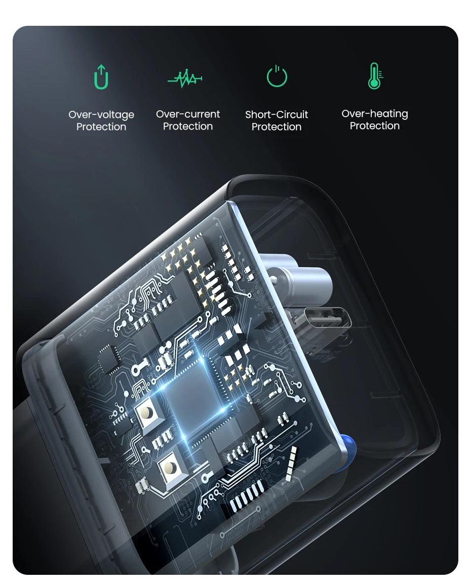 UGREEN Quick Charge 4.0 3.0 QC PD Charger 20W QC4.0 QC3.0 USB Type C Fast Charger for iPhone 17 16 15 Pro Xiaomi Phone PDCharger